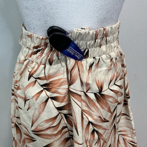 Ann Taylor Loft Skirt size Small Pet Linen Leaf Knee A Line Ties Summer Modest - Picture 8 of 11